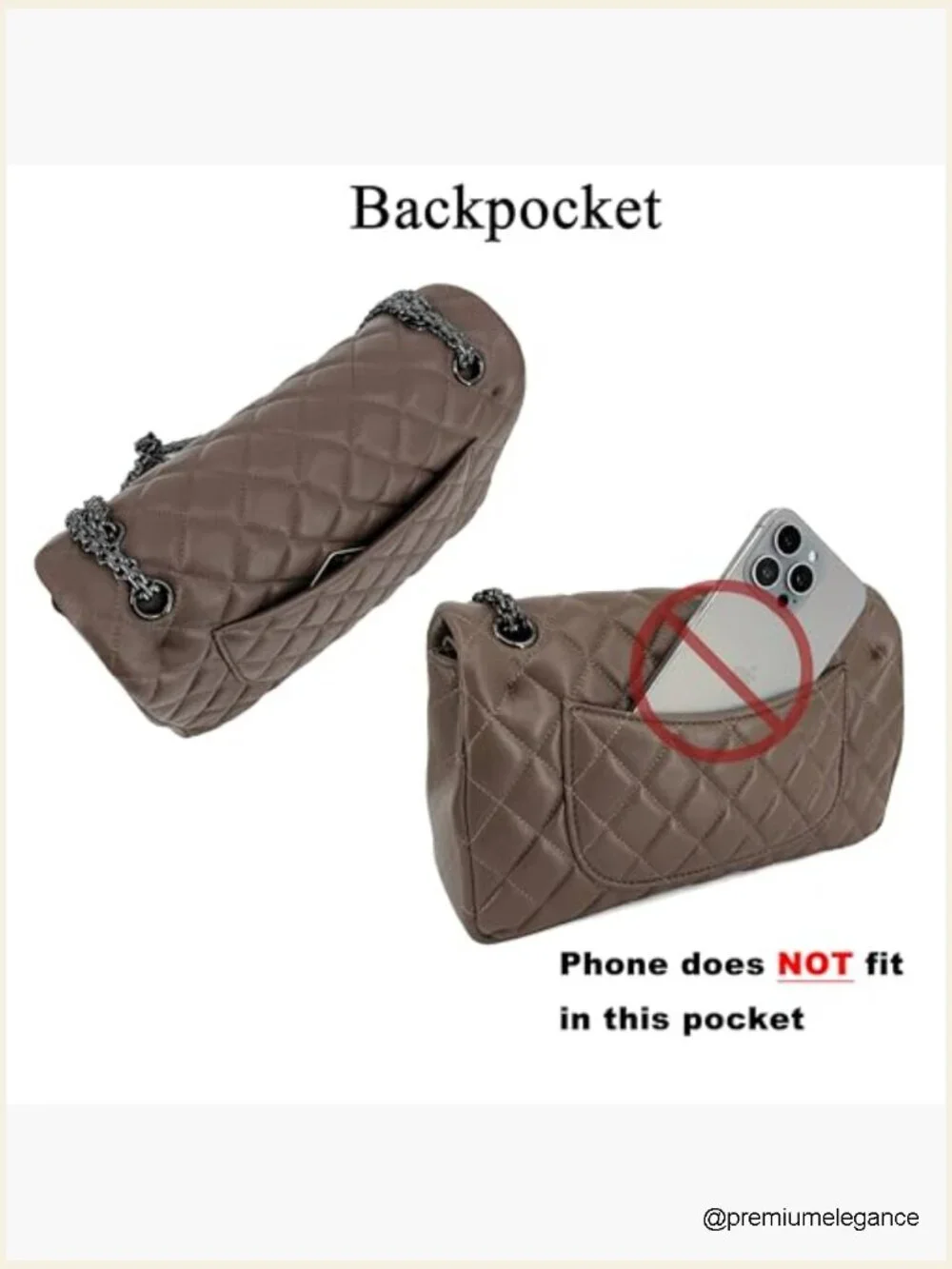 Quilted Lambskin Leather Crossbody Bag with Chain Strap Adjustable Flap Purse